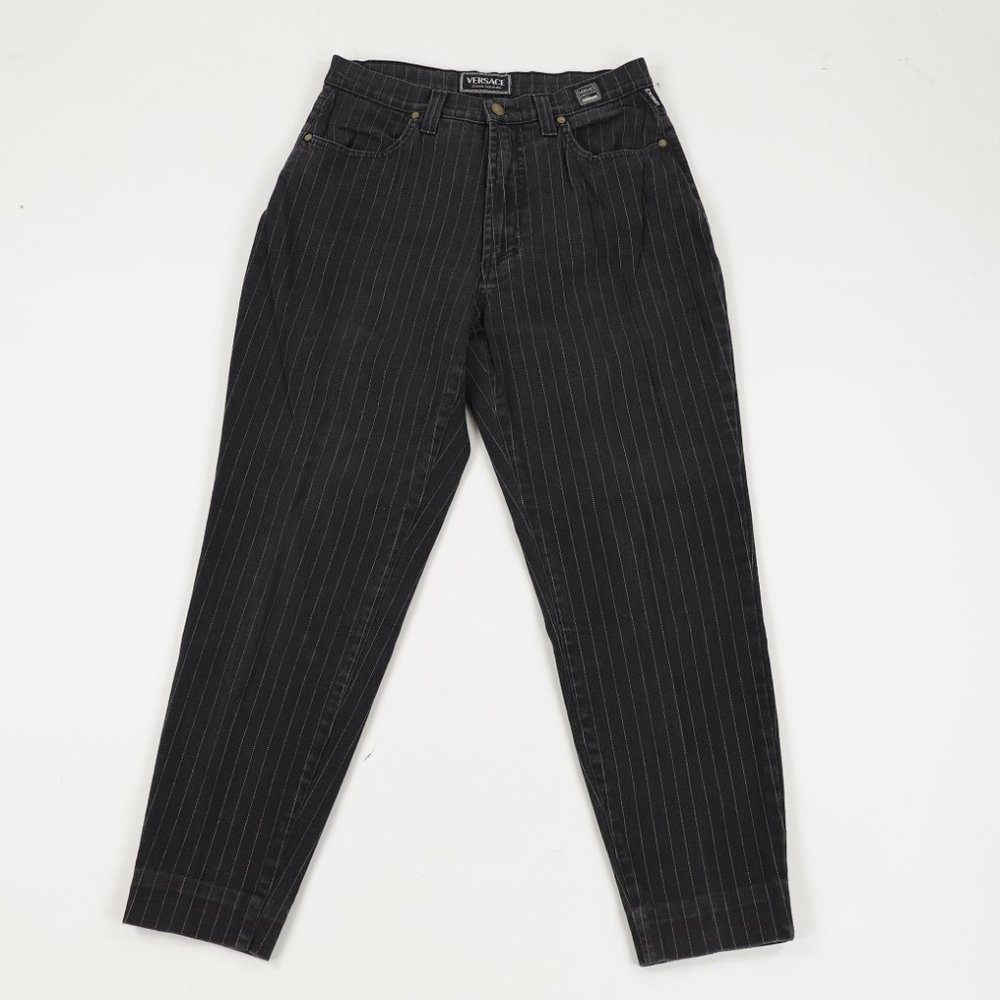 VERSACE COUTURE Vintage 90s Tapered Stripes Mom